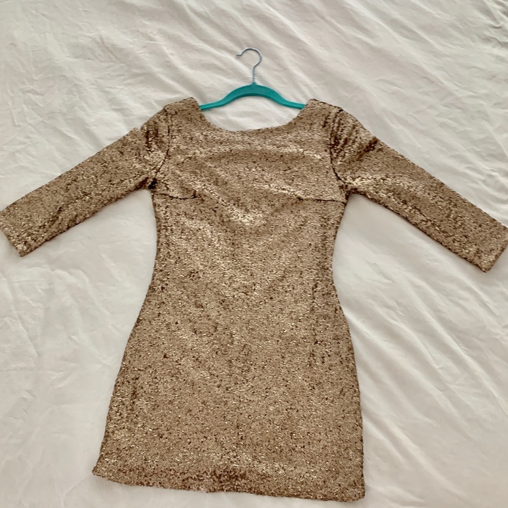 Tobi gold sequin dress size S